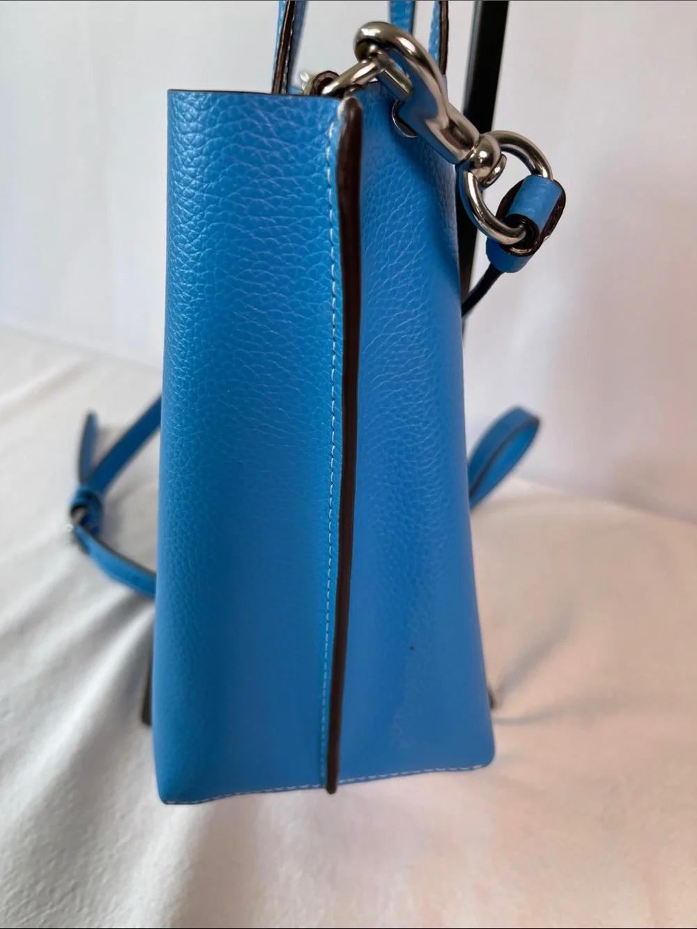 COACH F2378-C4084 Mollie Tote 25 Sky Blue Leather Crossbody Authentic